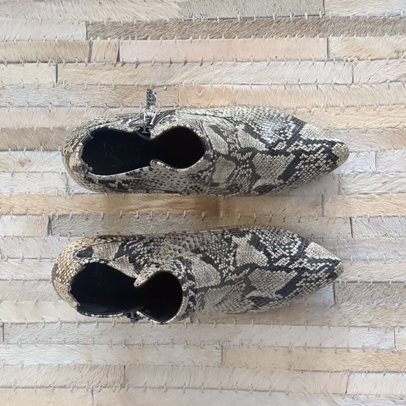 Franco Sarto Snakeskin Heeled Booties - Picture 2 of 7
